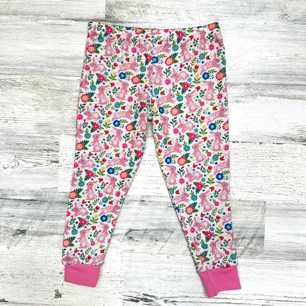 Mia & Co Bunny Floral Pajama Set 2T Pink Easter Spring Kids Sleepwear